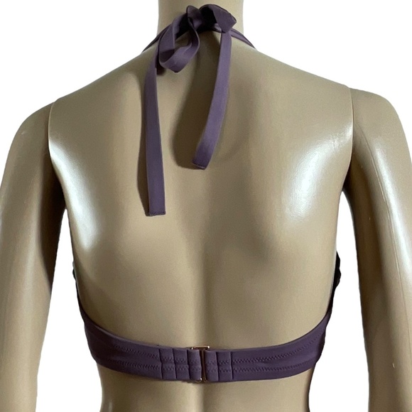 Shade & Shore Purple Crochet Halter Bikini Swim Top size 38D - Picture 7 of 11